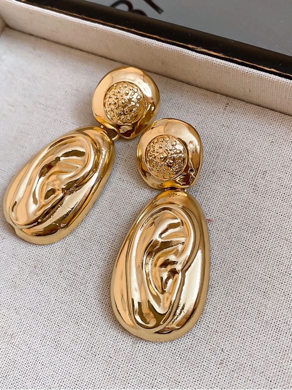 Schiaparelli Gold Sculptural Drop Earrings - Statement Women's Jewelry